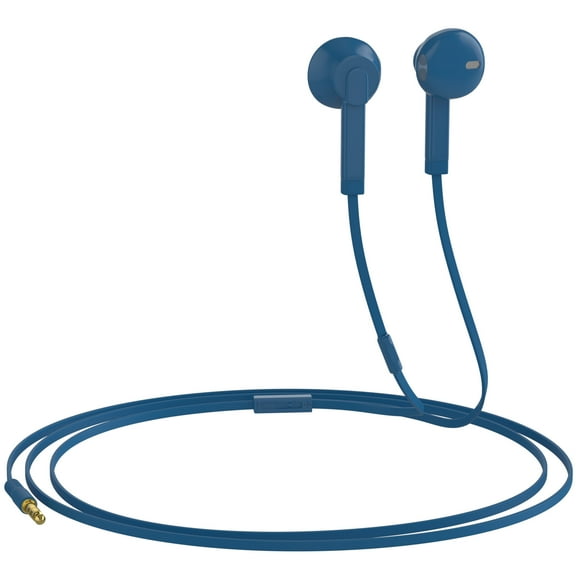 Headphones Earphones with Microphone, 3.5mm Connection, in-line Control for Volume, Hi-Res Audio Sound, Comfort Fit, Lightweight Ear Phones with Mic, Dark Blue