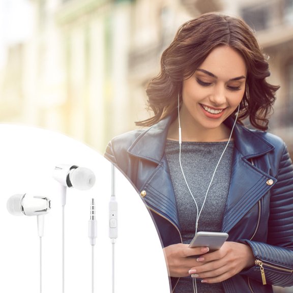 Headphones Electronics Earbuds Wired with Microphone Noise Isolating In-Ear Headphones Powerful Heavy High Definition Earphones Compatible Most 3.5mm Earbuds