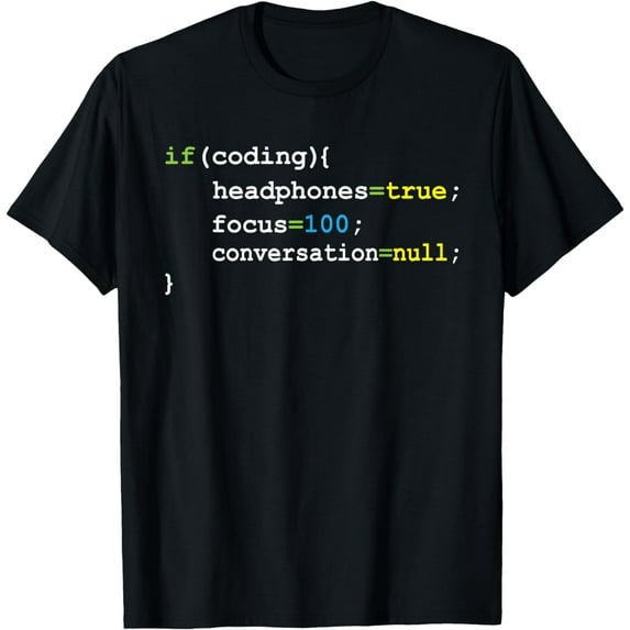 Headphones Focus - Computer Science Programmer Coding Coder T-Shirt