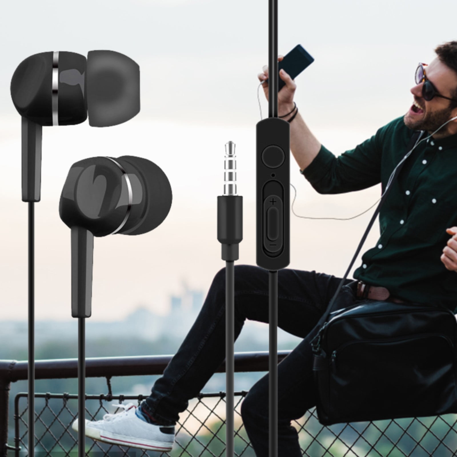 Headphones for Hearing Impai with Volume Control Wrap around Earbuds