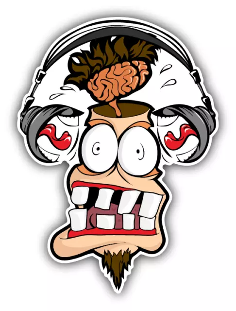 Headphones Man Shout Loudly Sticker Phone Decal Water Bottle Stickers ...
