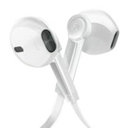 Headphones with Microphone, Volume Control, Stereo Sound Earphones Earbuds Wired in-Ear Headphones with Tangle-Free Cord, Noise Isolating, Bass Driven, 1.2m Cable - 3.5mm Audio Jack, White