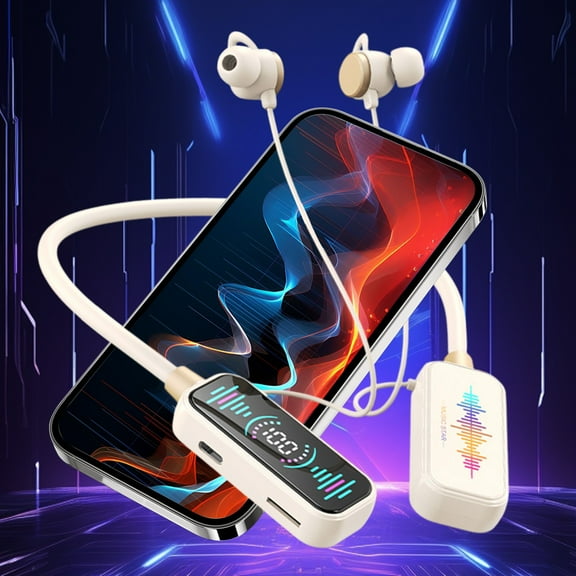 Headphones – Neck Mounted Bluetooth 5.5 Wireless Earphones With Digital Display And Long Standby HiFi Sound Quality And Ear Feedback Bluetooth Earphones