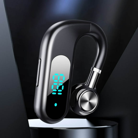 Headphones – New Bluetooth Earphones With Digital Display On The Ear For External Sound Transmission Without Damaging The Ear. Ear Rotating Earphones