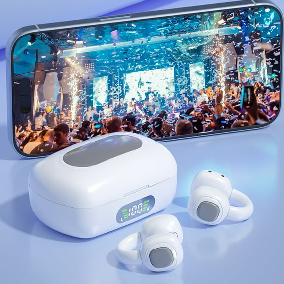 Up Headphones OWS Open Ear Wireless Earbuds with Bluetooth 5.3, Easy Touch Control, IPX 4 Water Resistant, AI Background Noise Reduction, Earphones Compatible with Android & iPhone - Gray