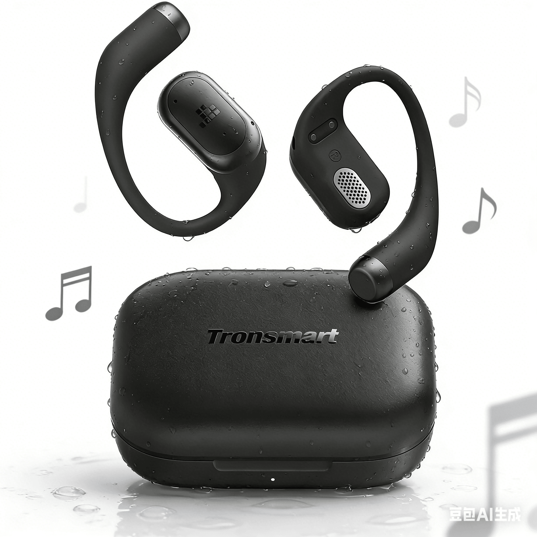 Wireless Earbuds, Open Ear Bluetooth Headphone Sport with Mic, Clip-On Earphones/Headphones-AI Noise Cancelling Mic, 40 hour Playtime, IPX5 Waterproof Headset for Workout/Running