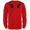 thumbnail image 1 of Headphones Red Adult Long Sleeve T-Shirt - Medium, 1 of 1