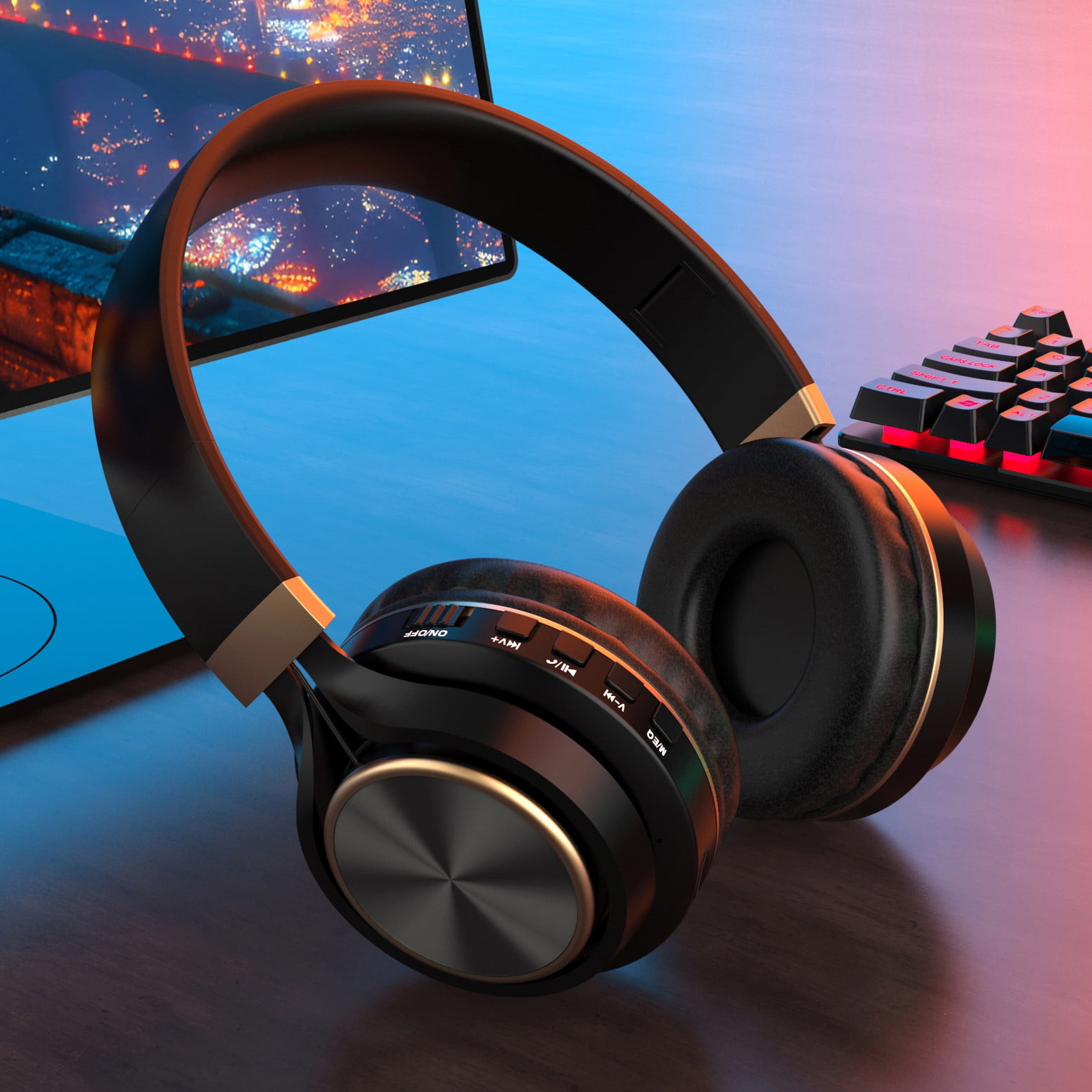 Headphones Wireless Bluetooth Headset with Noise Cancelling Foldable Subwoofer Bluetooth 5.0 for Mobile Computer Game Music Sports Game Headphones Walmart