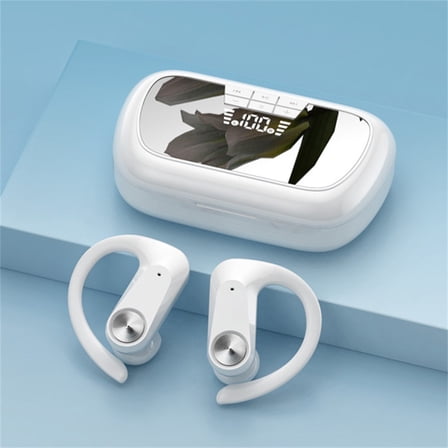 Headphones – Wireless Earphones Bluetooth 5.3 Magical Support SD Card TWS-Headphones Mirror Earbuds With Ear Hooks For Training Sport Digital Display