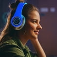 thumbnail image 1 of Headphones Wireless Hwkond, Headset Light-emitting Bluetooth Headset Heavy Bass Cell Phone Wireless Plug-in Seven Color LED Breathing Light Bluetooth Headset on Clearance, 1 of 7