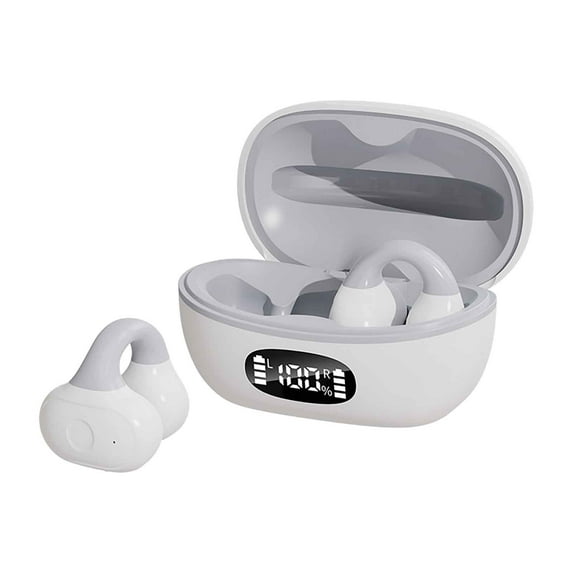 Headphones Wrieless Earbuds Hwkond Bluetooth Earphones With Ear Clip Type External Sound That Does Not Harm The Ears, Stereo Digital Display, Dual Ear Charging Compartment on Clearance