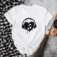 thumbnail image 1 of Headphones and Music Note Graphic Unisex T-Shirt with Bold Black Artistic Style up to size 5XL, 1 of 2