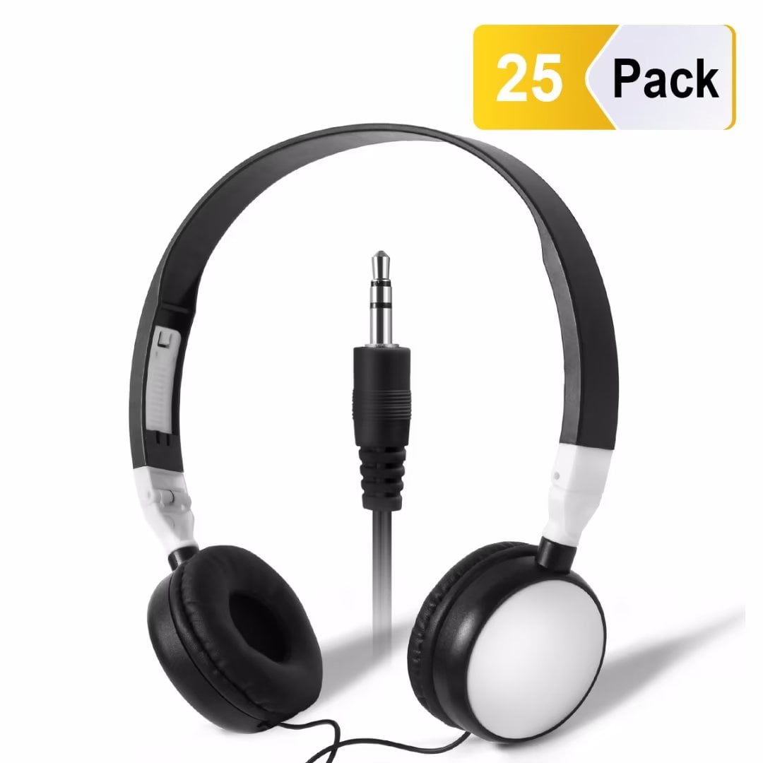 Headphones in Bulk 25 Pack Keewonda Wired School Headphones Multipack for Laptop Desktop