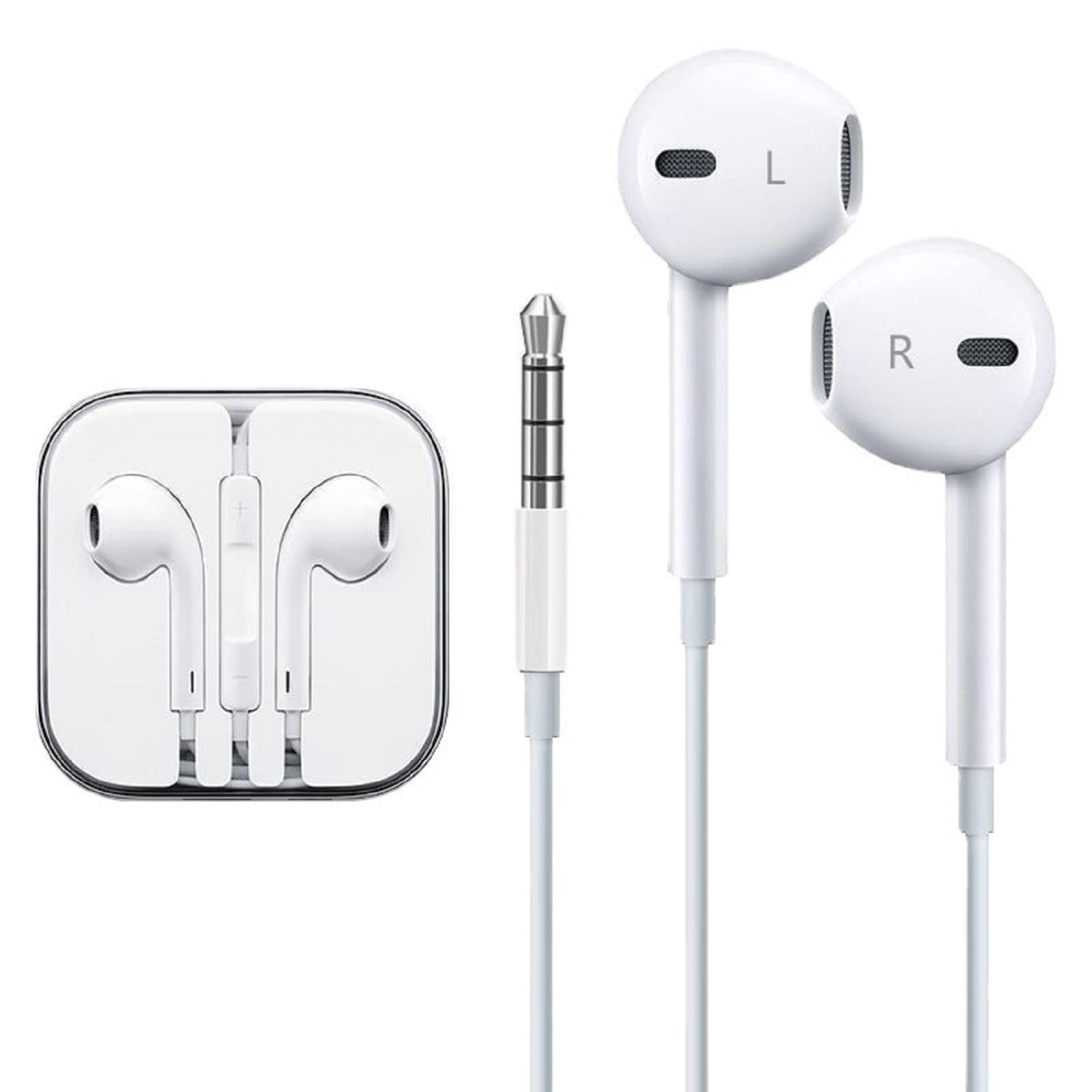 Headphones with 3.5mm Plug Wired Ear Buds with Built in Remote to Control Music Phone Calls and Volume 3.5mm Plug White Walmart