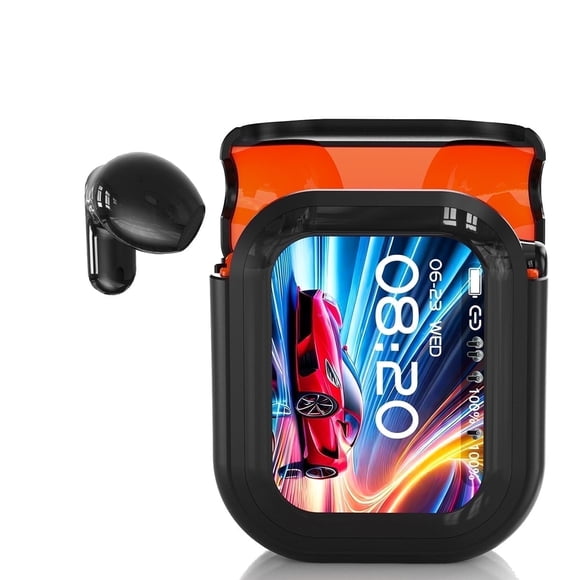 NE20 Wireless Bluetooth 6.0 In-Ear Earbuds, AI Translator, Noise-Cancelling Headphones, LED Touch Screen, 130+ Languages, 24H,Black