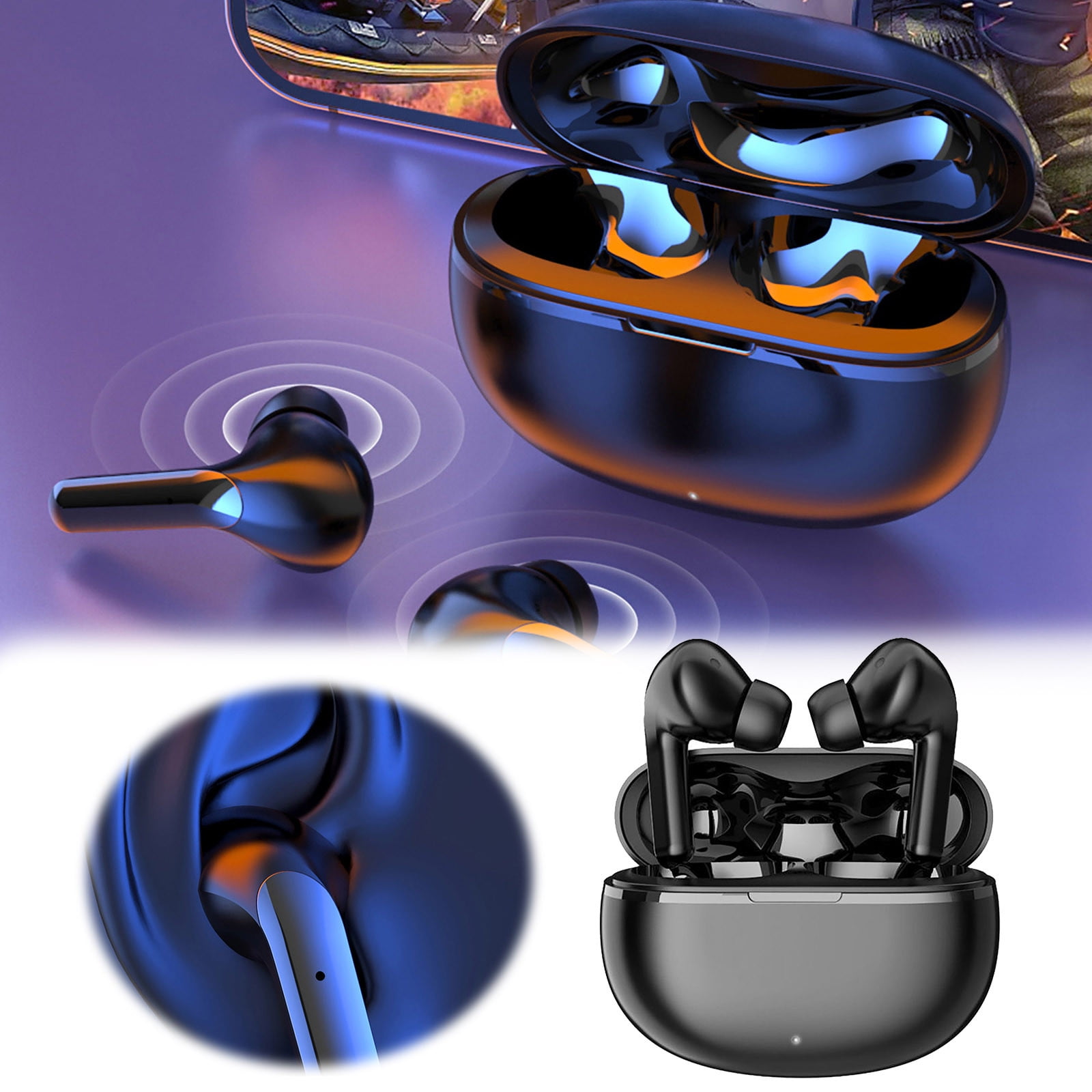 Headphones without Microphone Wireless Computer Ear Buds Earbuds