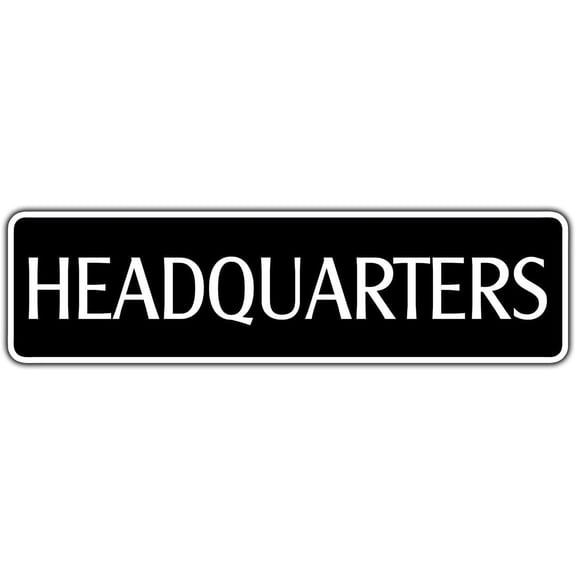 Headquarters Aluminum Metal Novelty Street Sign Base Command Post Wall Bar Décor 4x13.5
