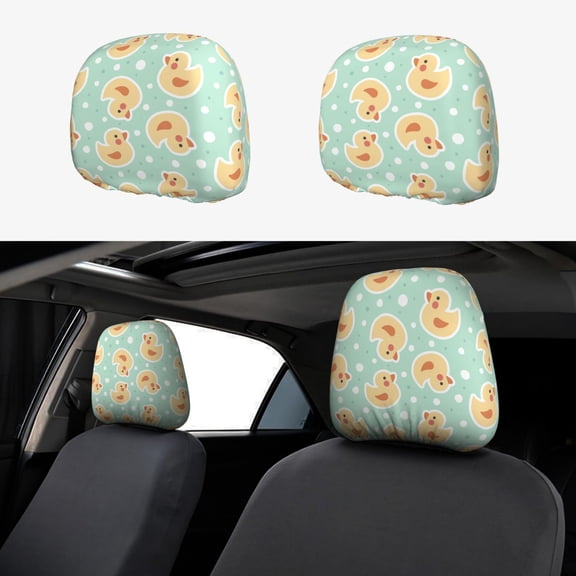 Headrest Covers for Cars Accessories Interior for Women Men 2Pcs - Cute Duck Head Rest Cover for Car Decorations, Car Headrest Cover for Car Decor Interior
