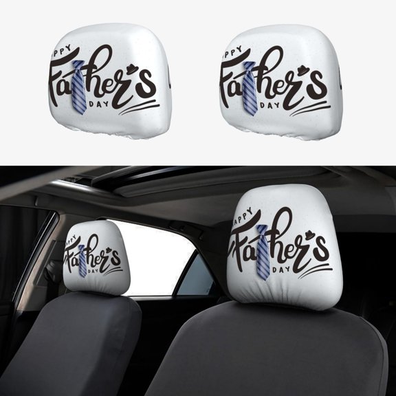 Headrest Covers for Cars Accessories Interior for Women Men 2Pcs - Happy Father's Day k Head Rest Cover for Car Decorations, Car Headrest Cover for Car Decor Interior