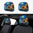 thumbnail image 1 of Headrest Covers for Cars Accessories Interior for Women Men 2Pcs - Starry Night Sunflower Field Head Rest Cover for Car Decorations, Car Headrest Cover for Car Decor Interior, 1 of 8