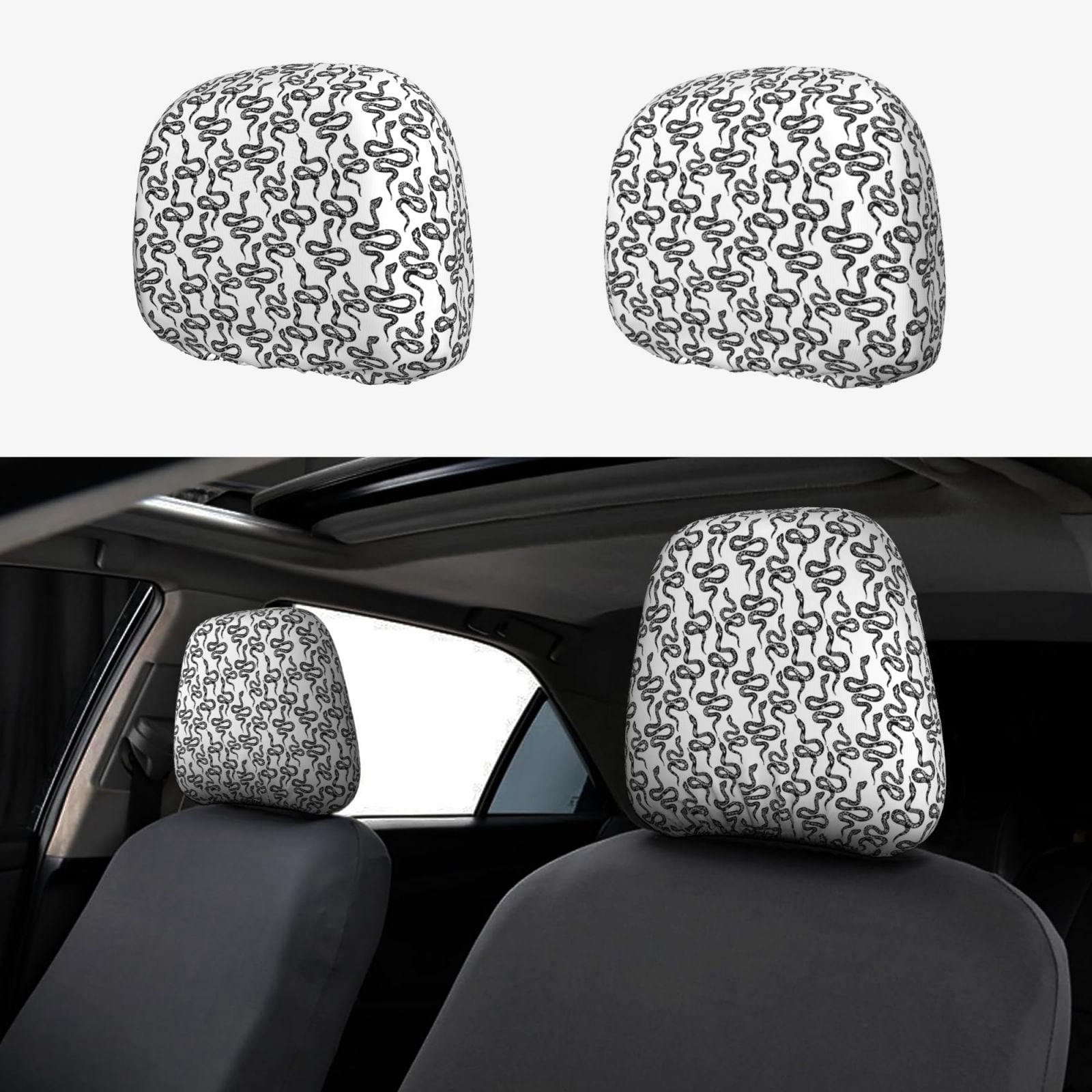 Tomeusey Middle Finger Skull Car Seat Covers 2 Pack | Waterproof Saddle Blanket Style Seat Protectors For Cars, Trucks, SUV