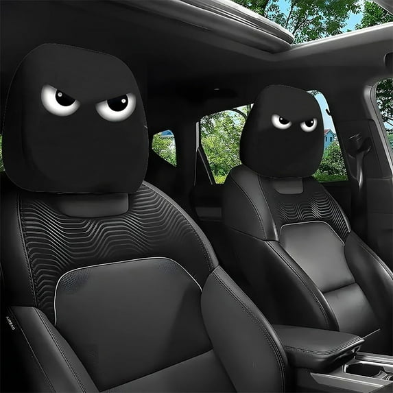 Headrest Covers Funny Car Print Headrest Cover Halloween for Auto Interior Decoration, Breathable Driver Passenger Accessories Decor for Men Women