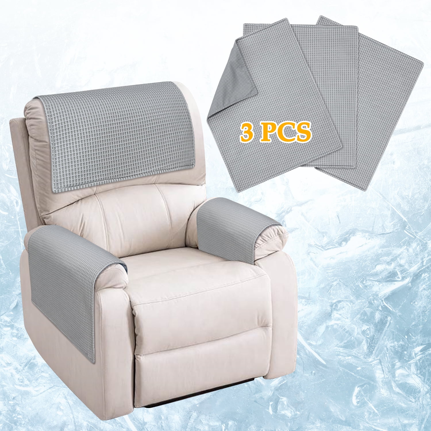 Headrest Covers for Recliners Protector Armrest Covers for Couch Chair Headrest Seat Padded for Sofa Reclining Armchair Cooling Pads Washable Pet Slipcovers Non Slip Furniture Covering