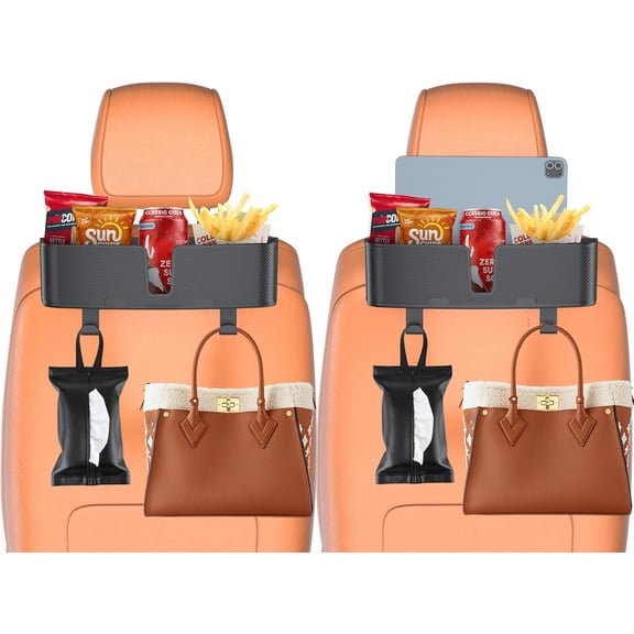 Headrest Cup Holder for  Seat Organizer for Multi- Snack Storage Box with  Hooks for  and Backseat Passengers Share Rid for Travel Accessories(2-)