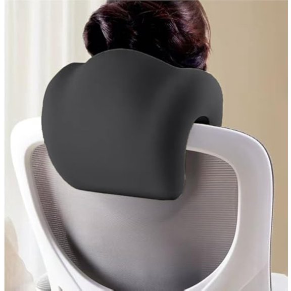 Headrest Office Chair Neck Pillow, Memory Foam, Neck Support, Supportive Headrest Pillow for Pressure Cut Down, Improved Posture for Working Chair, Car, Sofa, Plane and Travel (Black)
