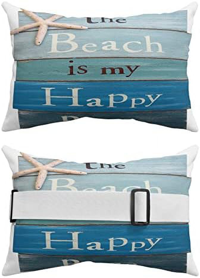 Headrest Pillows for Chaise Lounge Chair Couch Healing Quotes on Ocean