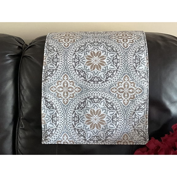 Headrest cover for furniture slipcovers headrest for recliners furniture protectors. Medallion (BROWN) By Bittlemen Furniture Co.