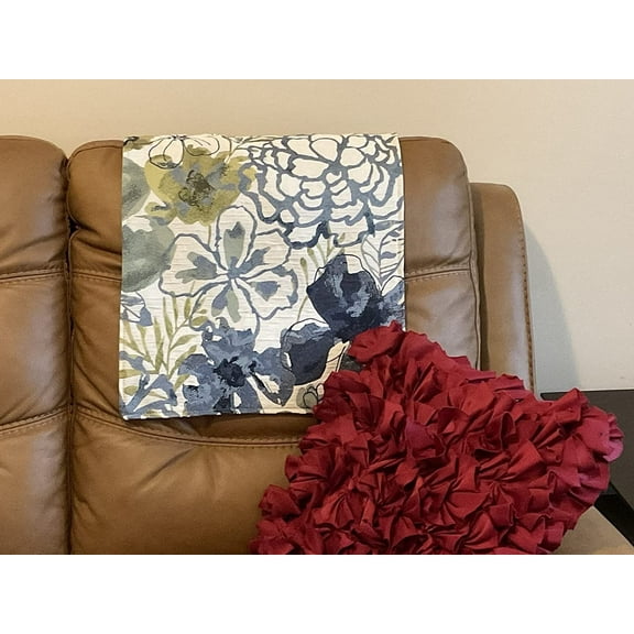 Headrest cover for furniture slipcover furniture protectors sofa covers chair pad recliner loveseats theater chairs office chairs RVs Blue Flower 17x27