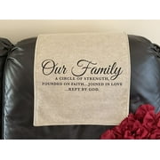 Headrest covers for furniture slipcovers furniture protectors headrest for recliners sofa cover theater chairs office chairs chair pads Perfect for gifts , Inspirational words "Our Family"