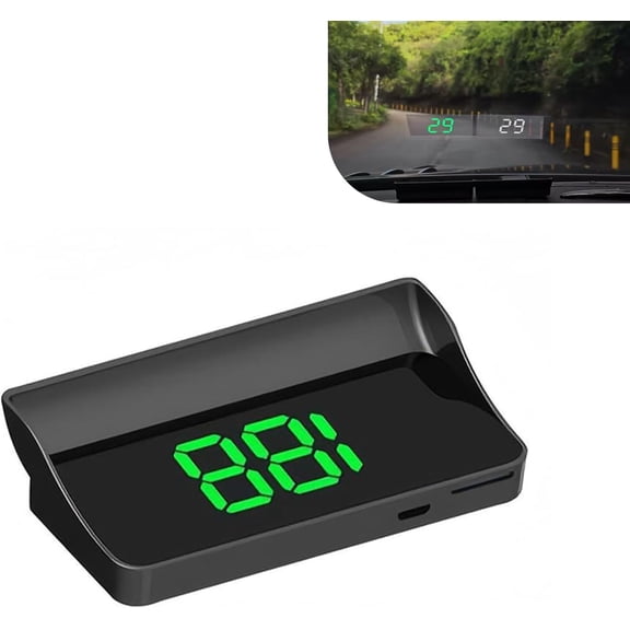 Heads Up Display for Cars – USB Plug Digital GPS HUD Speedometer with HD Large Font – Universal Mile HUD Head Up Speed Displays – Car Interior Accessories (green)