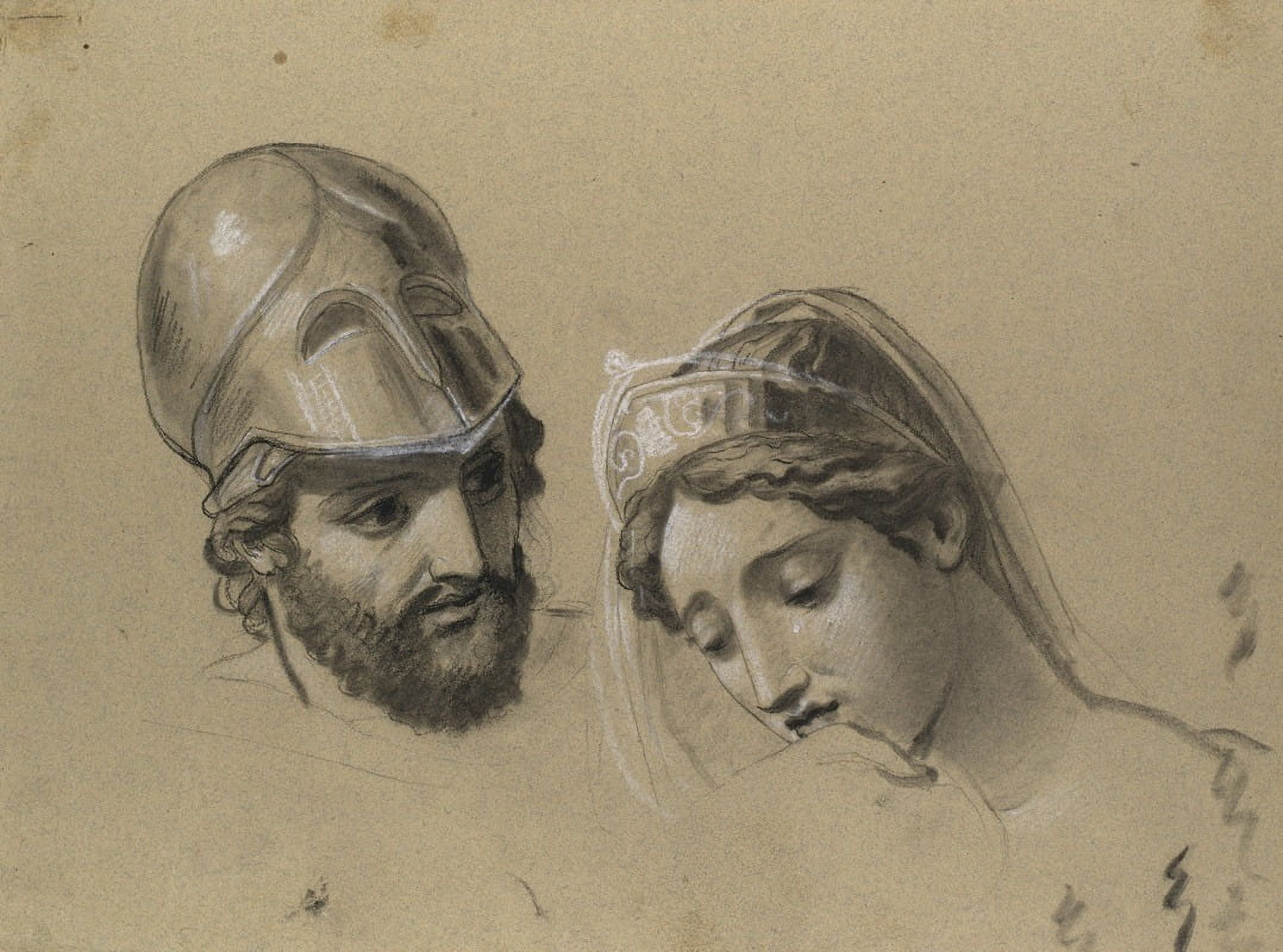 Heads Studies for ‘Castor and Pollux Freeing Helen’ (1817) Poster Print
