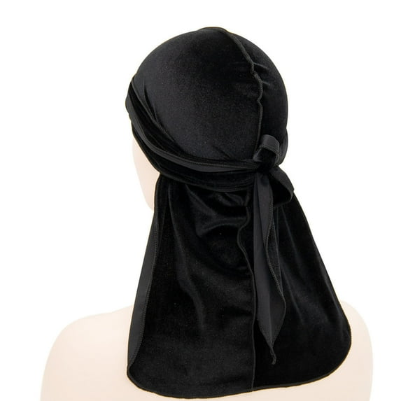 Headscarf Cap Hip Hop Solid Color Elastic Oversized Headwear Clothes Accessory Velvet Women Men Long Tail Headwrap Bandana for Outdoor