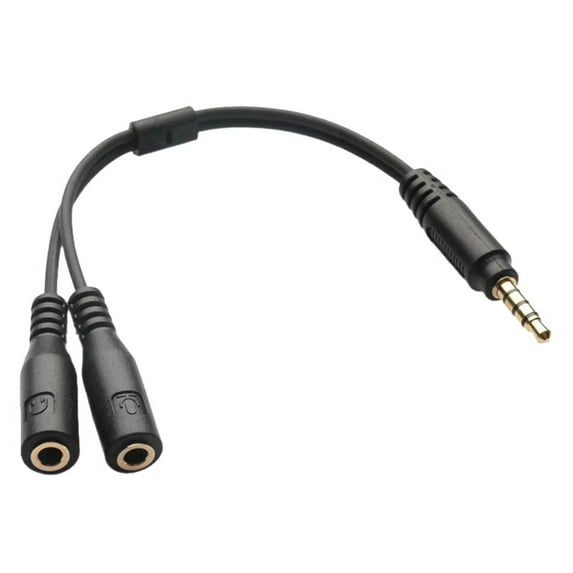 Headset Adapter Microphone and Headphone Splitter - 3.5mm Male Aux to 3.5mm Female Audio & Mic Combo Jack