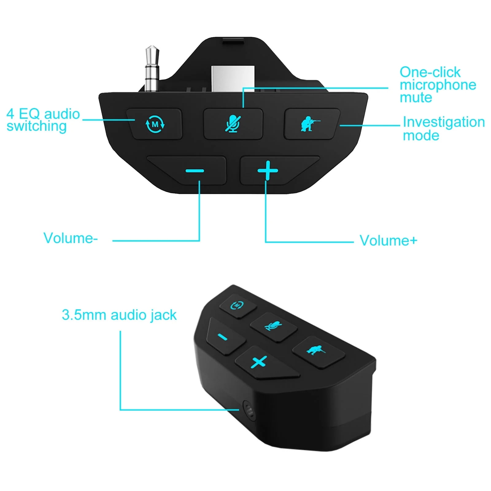 Headset Adapter for Xbox, mm Stereo Audio Jack Sound Enhancer