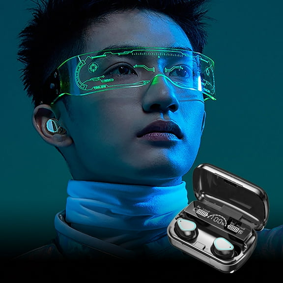 Headset with Bluetooth – Digital Display Large Capacity Bluetooth 5.2 Wireless Headset-S Sports In Ear Intelligent Noise Reduction Headset With LED Flashlight