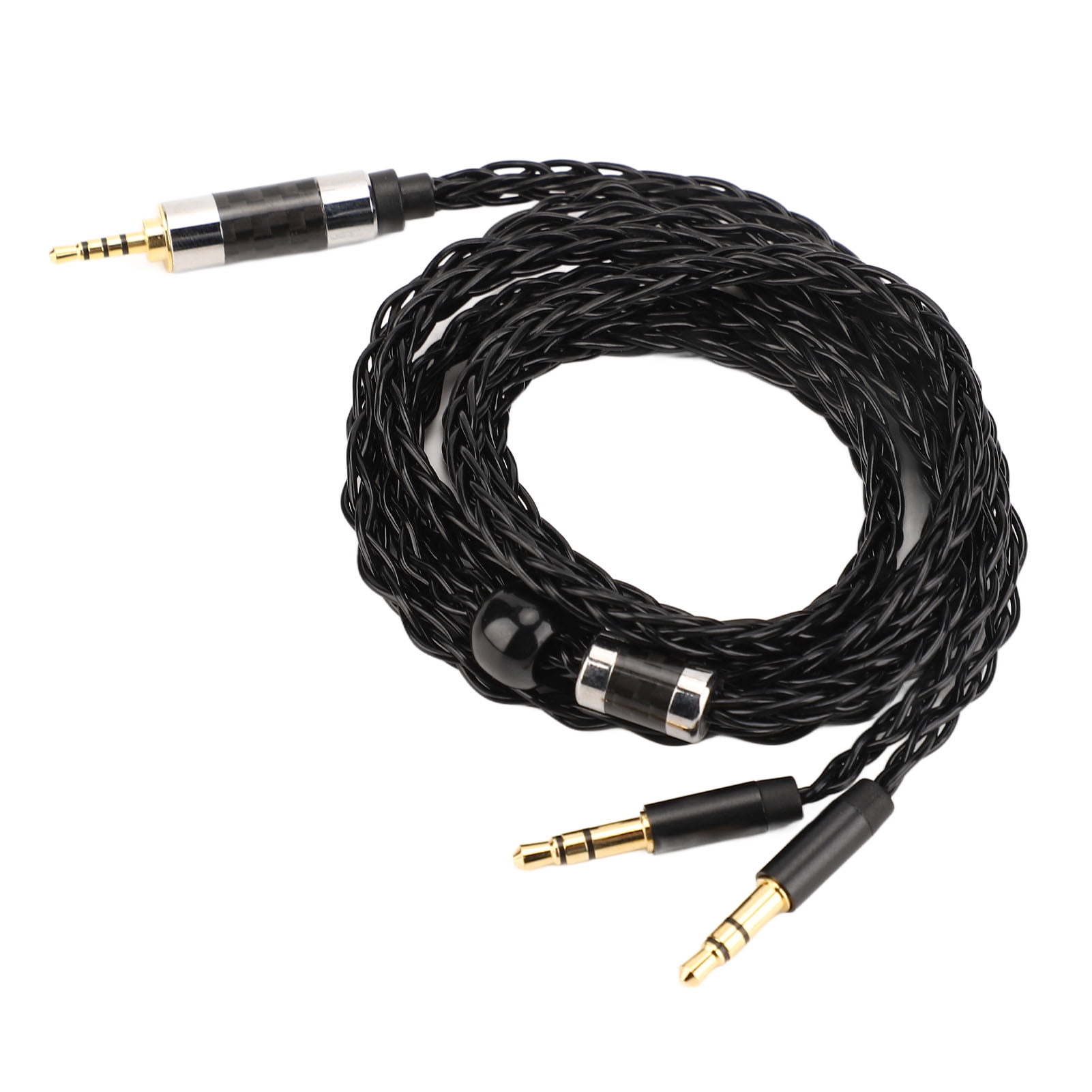 Headset Cable Replacement, 2.5mm To Dual 3.5mm Transparent Silver