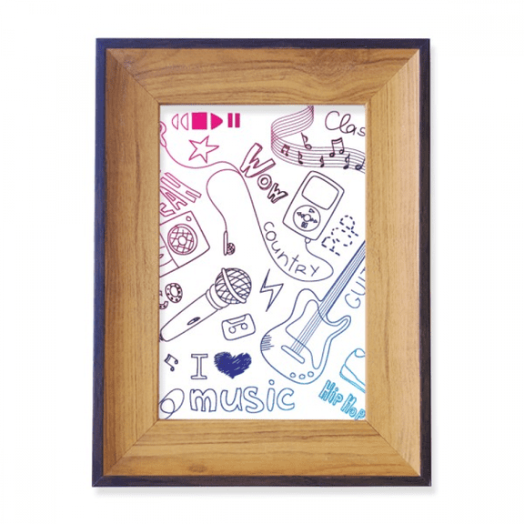 Headset Combination Music Pattern Illustrate Photo Frame Exhibition Display Art Desktop Painting