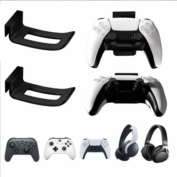 Headset & Controller Holder for PS5/Slim/Pro, Hook Hanger for Headdphone Stand Compatible With PlayStation 5 Consoles