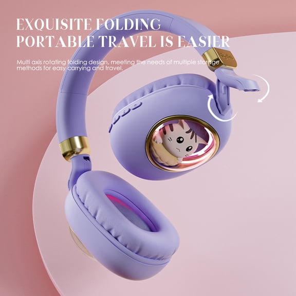 Headset,Cute Animal Aux Wired With Soft Aux In Wired Soft Ear Led Suitable Ear With Led Ear Headset Over Ear Eryue Headset Eryuecute Headset Cute Bt5.3 Over Suitable Ear Headset With Bt5.3