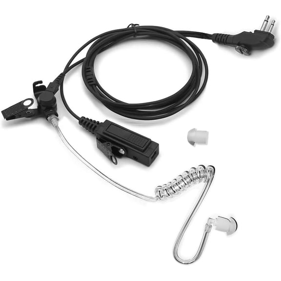 Headset Earpiece for HYT Hytera Radio BD502 BD502i BD552i BD612i BD615 PD402i PD415 PD482i PD502 PD506 PD562 TC-508 TC-626 HYT850 Power446 Acoustic Tube & Big PTT 2-pin with Screw