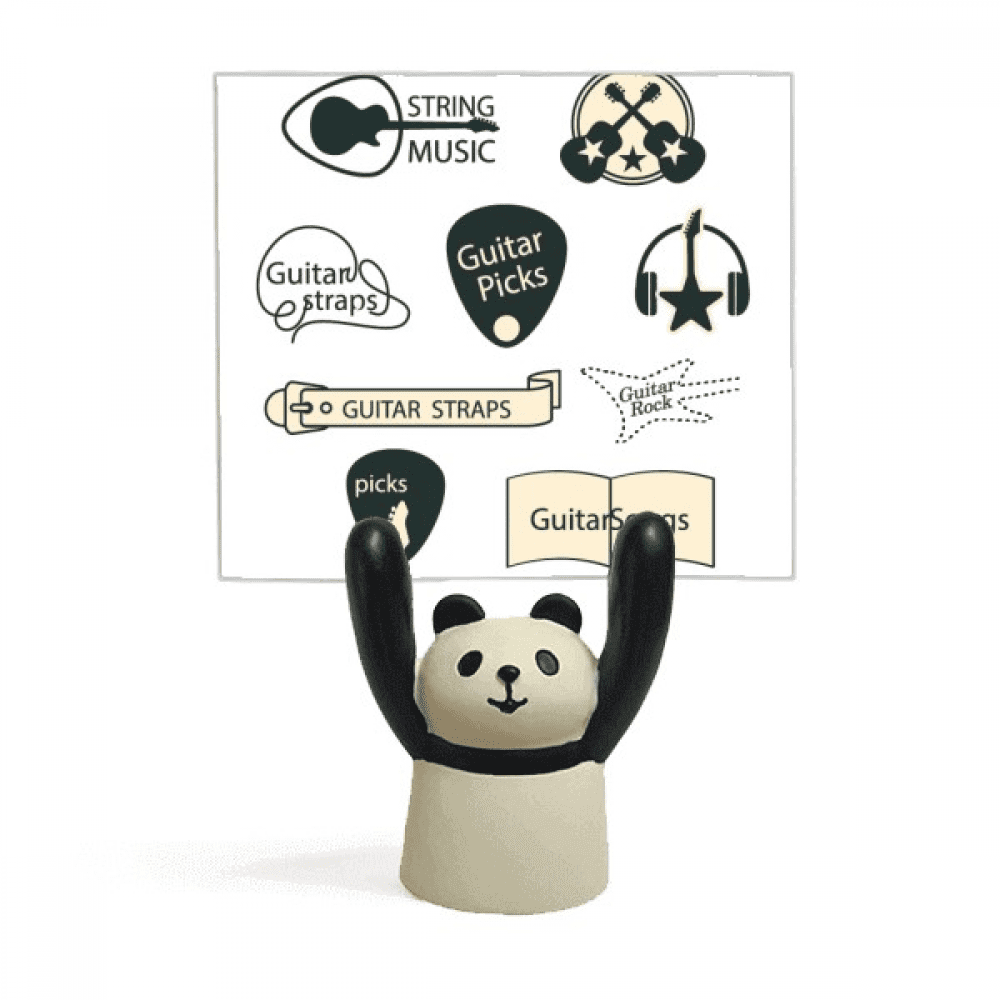 Headset Guitar Music Instrument Pattern Memo Holder Cartoon Animal Panda Stand Decoration