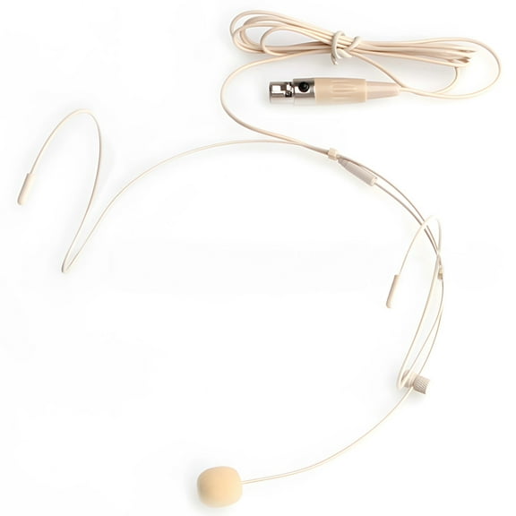 Headset Microphone with 4-Pin XLR Connector, Omnidirectional Condenser Mic for Wireless Bodypack Transmitters, TPU Headworn Microphone for Teaching, Tour Guides, and Live Performances