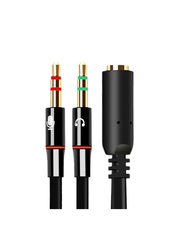 Headset/Microphone Splitter Adapter Cable Y-Splitter, Headphone Splitter for Computer, Adapter Headset Splitter Cable for PC Laptop to Gaming Headset