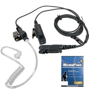 MaximalPower 2-Wire Surveillance Headset for Motorola XPR 3300, 3500, XiR P6600, P6620 - Clear Acoustic Tube with PTT Mic