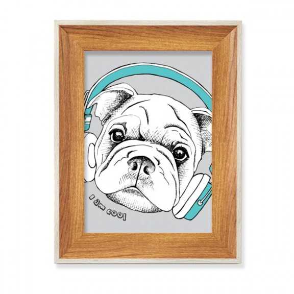 Headset Music Vitality Sounds Dog Desktop Wooden Photo Frame Display Picture Art Painting Multiple Sets