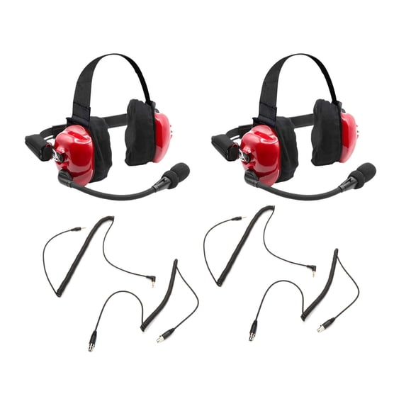 Headset Track Talk Red Linkable Intercom 2 Pack